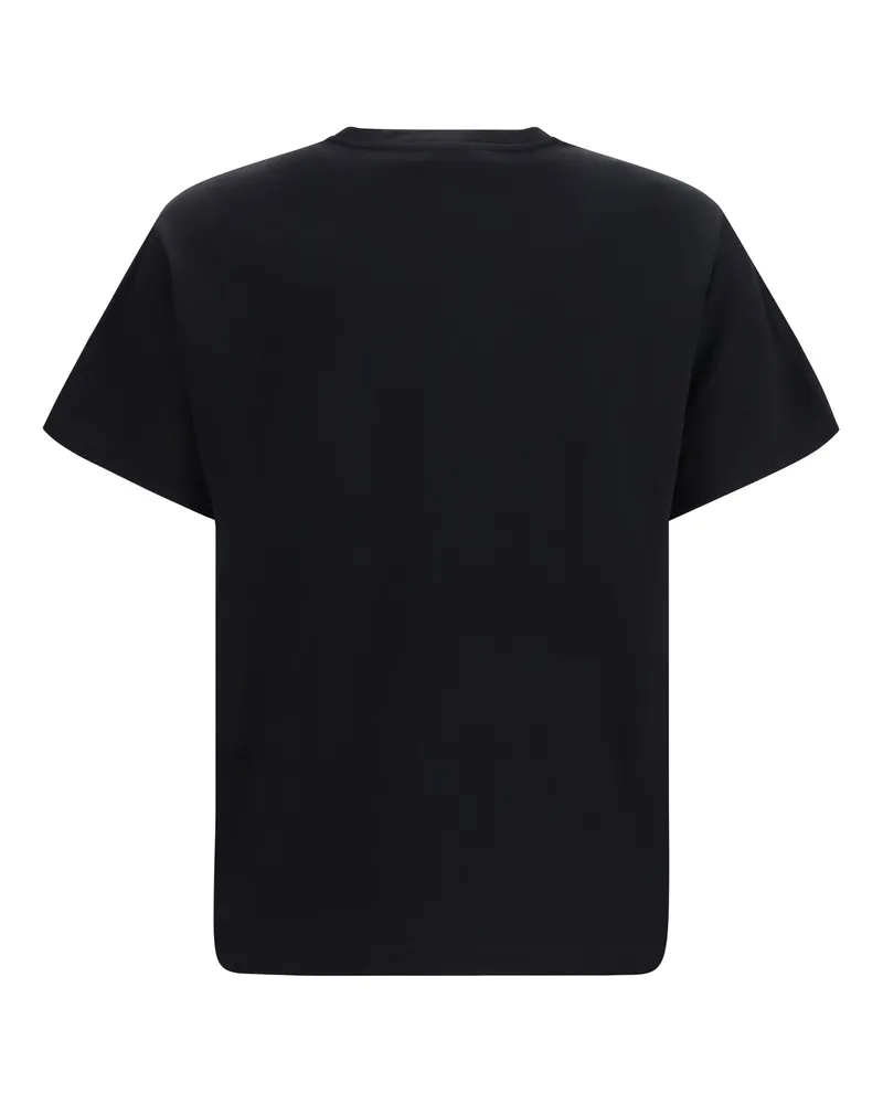 Prada Men's Cotton T-Shirt With Triangle Logo Nero T-Shirts And Polos Black