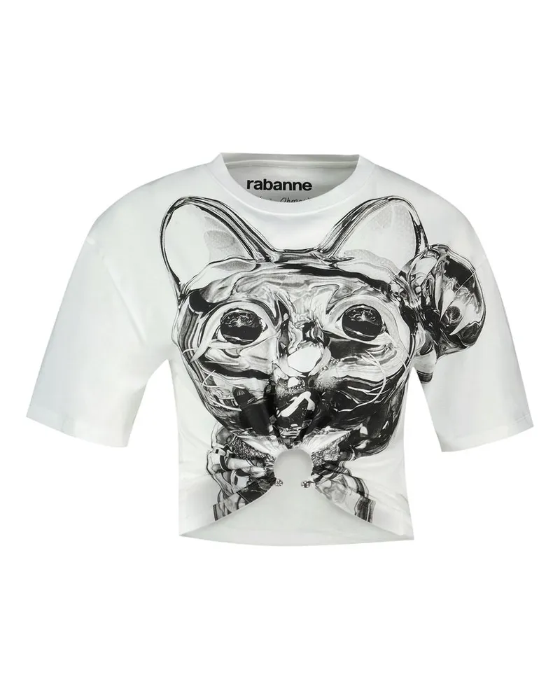 Paco Rabanne Women's Tee T-Shirt -  Cotton White Concept-Store Ready-To-Wear White