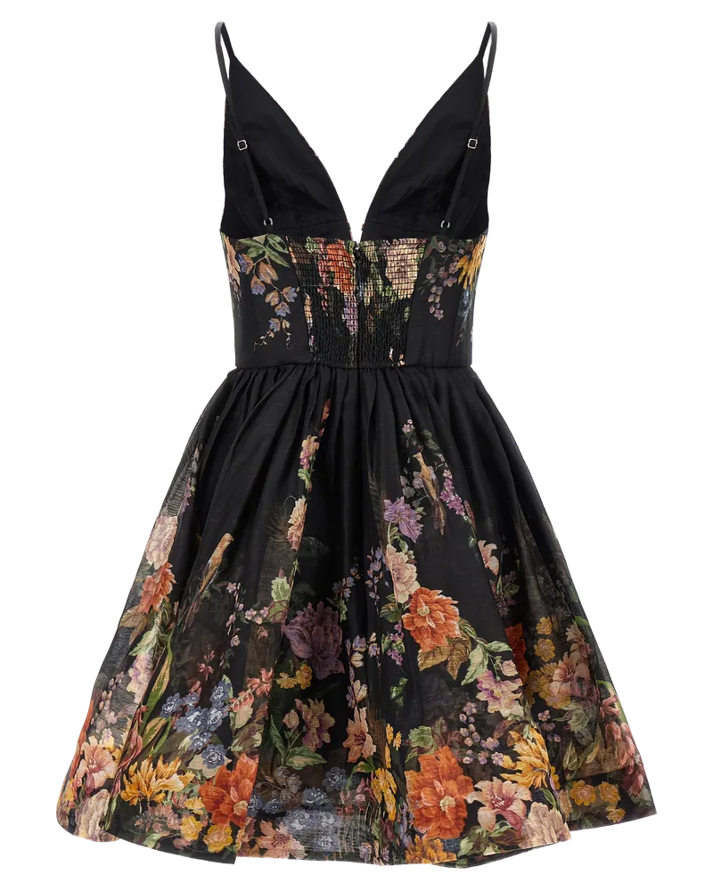 Zimmermann Pavilion V Neck Mini Dress — Black Black