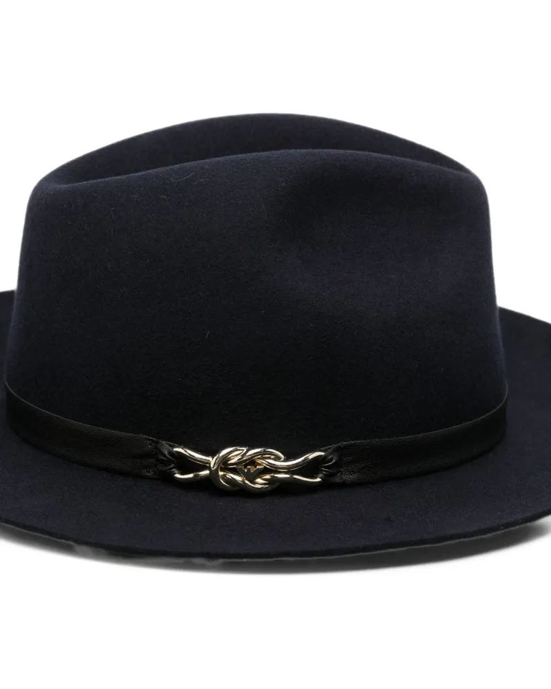 Emporio Armani Wool Felt Fedora — Navy Navy