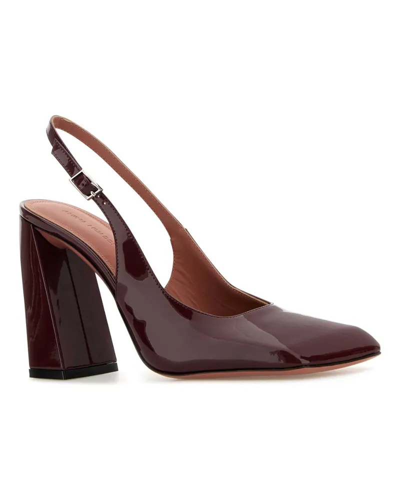 Amina Muaddi Women's Grape Leather Charlotte Pumps Winesilver Scarpe Con Tacco High Heel Shoes Purple