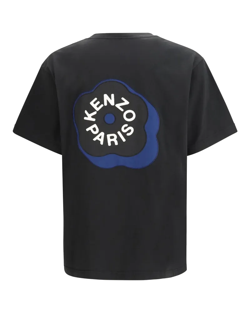 Kenzo Men Boke Flower 2.0 Embroidered Cotton T-Shirt Black T-Shirts And Polos Black
