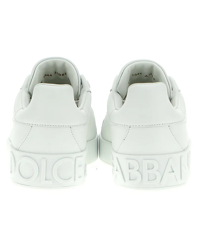 Dolce & Gabbana Women's White Calfskin Low Top Sneakers White
