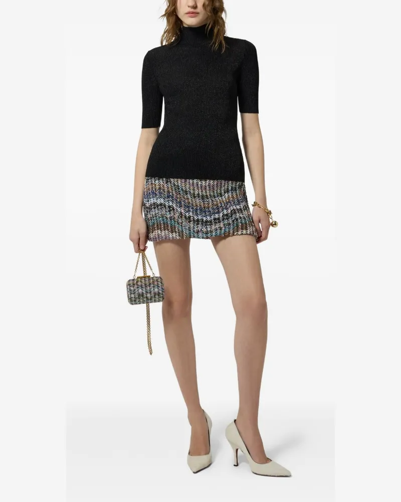 Missoni Women's Mini Skirt Sequin Chevron Multicolour Polyamide Multicolor