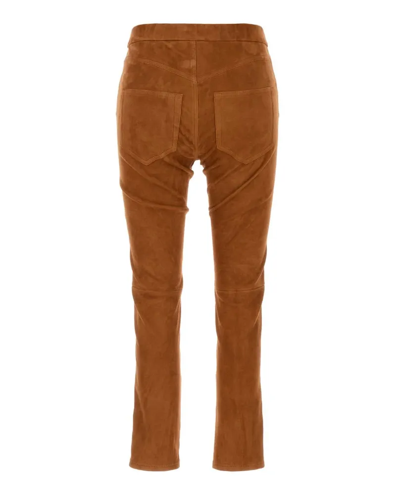Isabel Marant Women's Lamb Suede Trousers Cognac Cognac