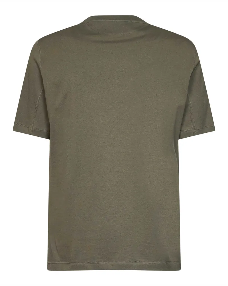 Brunello Cucinelli Crewneck Cotton T-Shirt — Green Green