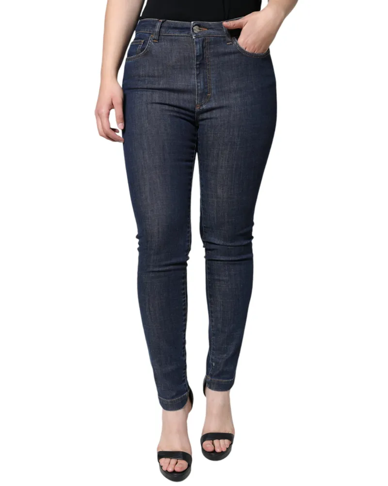 Dolce & Gabbana Women's Dark Blue Queen Cotton Skinny Denim Jeans Elastane Clothing Navy