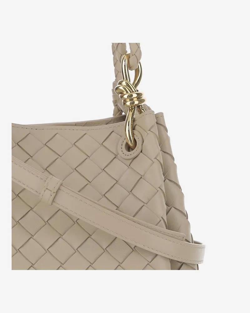 Bottega Veneta Women's Small Parachute Lambskin Shoulder Bag Beige Leather Beige