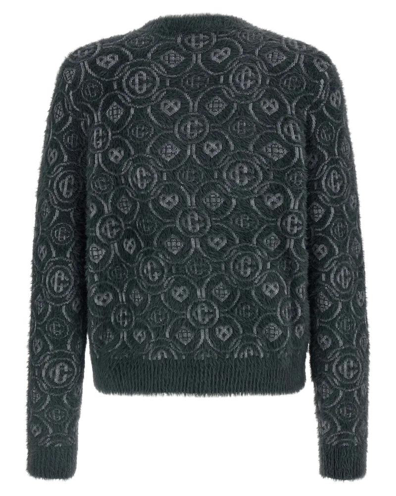 Casablanca Paris Monogram Jacquard Sweater — Gray Gray