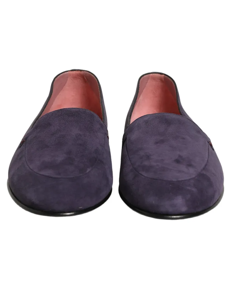 Dolce & Gabbana Men's Velvet Slip-On Loafer Purple Leather Purple
