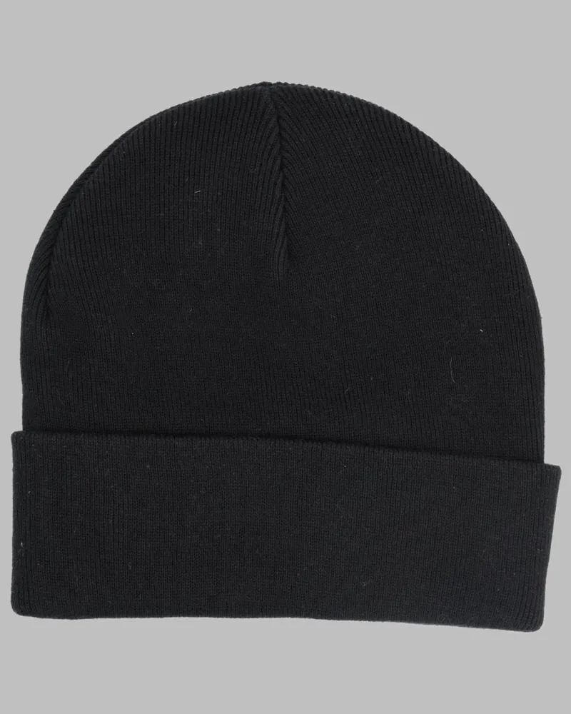 Palm Angels Men's Beanie With Logo Black Cotton Blend Hat Black