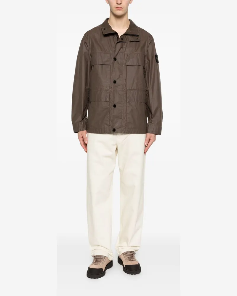 Stone Island Cotton-Blend Technical Jacket — Taupe Taupe