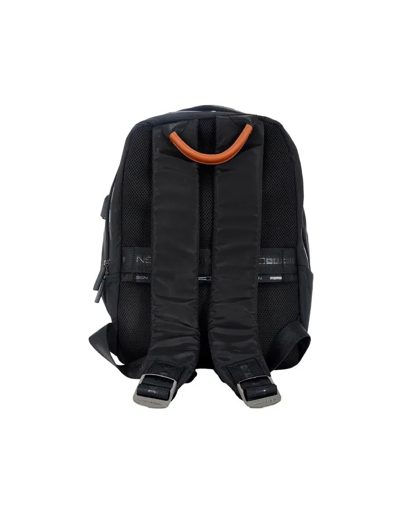 MOMO DESIGN Men's Backpack Black Dark-Cuoio Nylon Bags - Backpacks Dark/cuoio Black