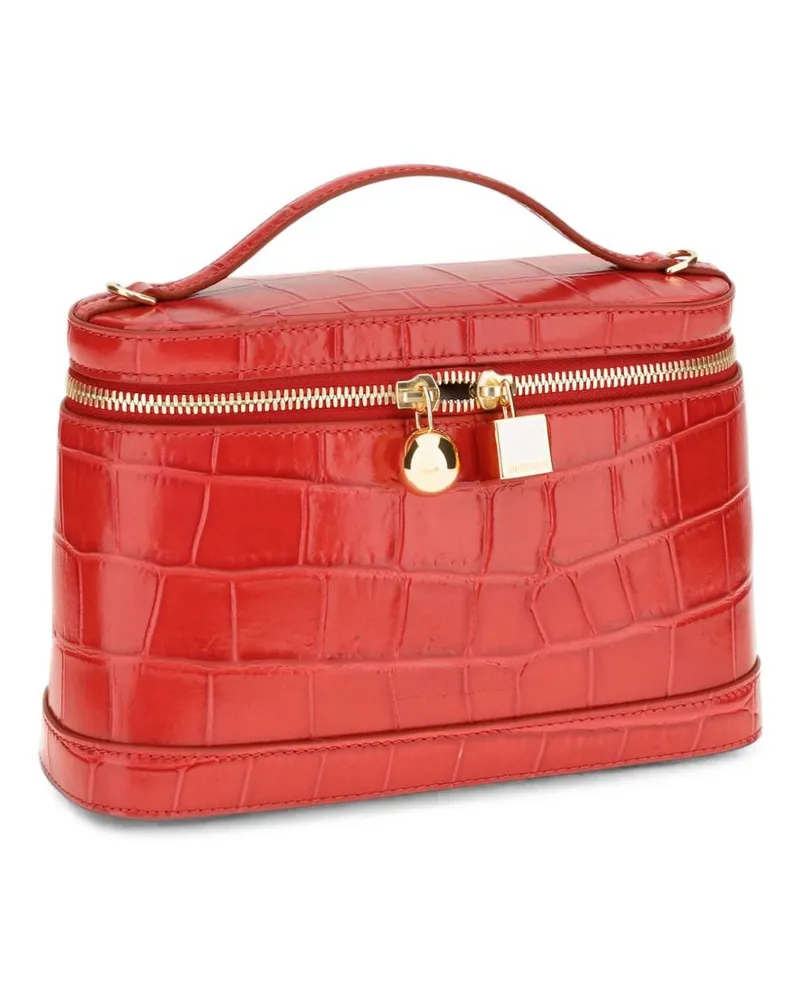 Jacquemus Croc-Effect Leather Top Handle Bag — Red Red