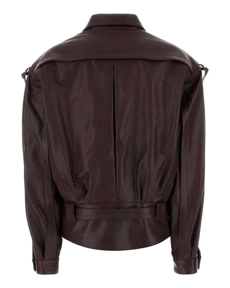 Magda Butrym Women's Burgundy Leather Oversize Jacket Giacche Pelle Burgundy