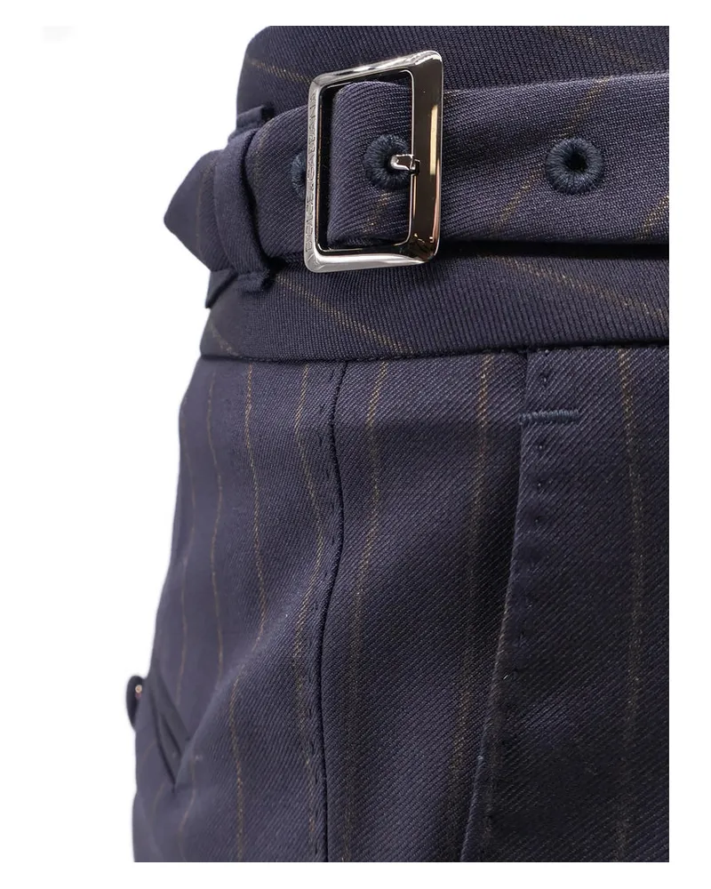 Dolce & Gabbana Pinstripe Virgin Wool Trousers — Black Black
