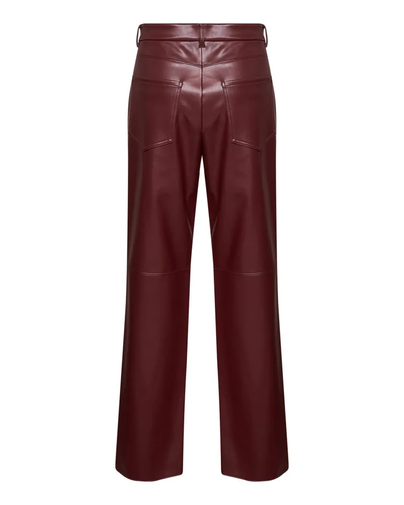 Max Mara Coated Jersey Trousers — Burgundy Burgundy