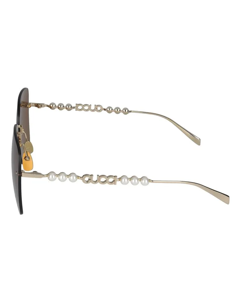 Gucci Women's Sunglasses  Gg1923sa 003 Gold Brown 17-145 Metal Gold