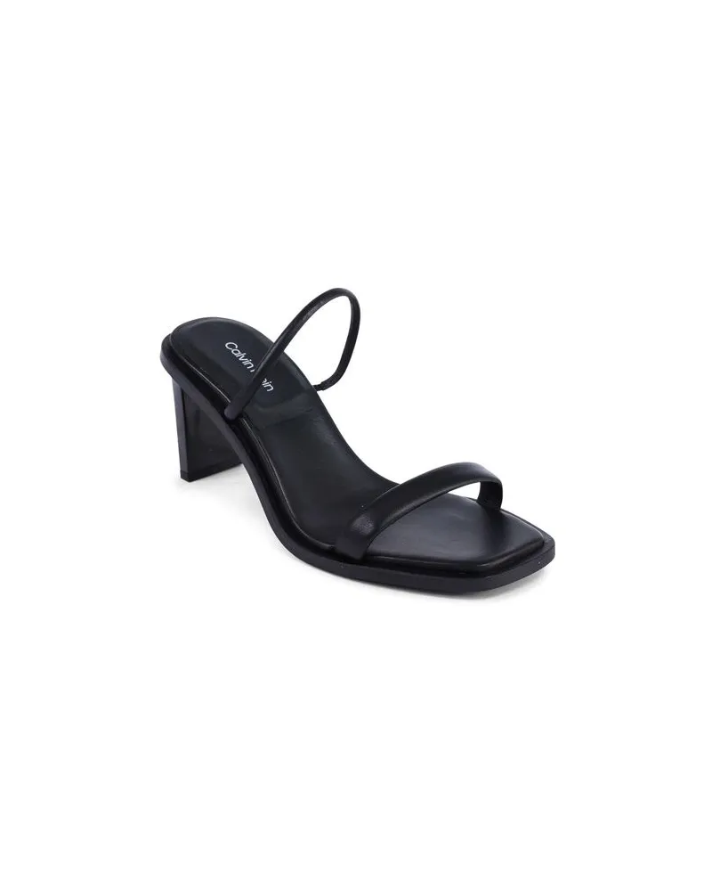 Calvin Klein Leather Stiletto Heels — Black Black