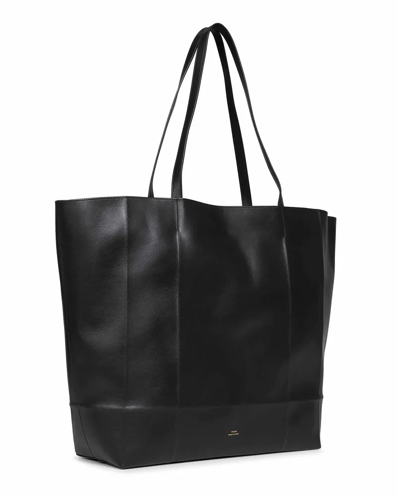 Totême Women's Tote Bag Roam Black Calf Leather Shoulder Black