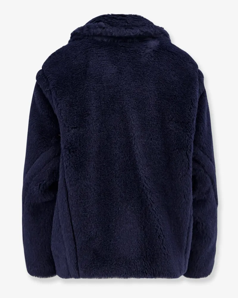 Max Mara Women's Fur Jacket Alpaca-Wool Blue Blue
