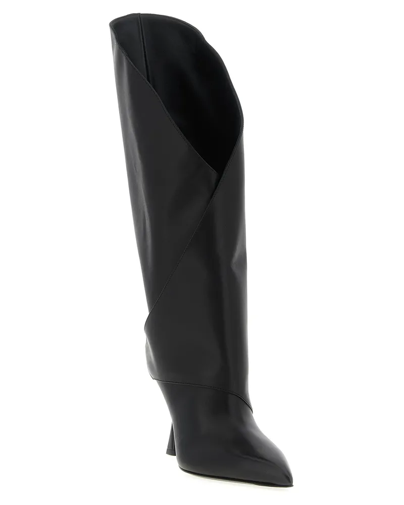 Balmain Calfskin Over-The-Knee Boot — Black Black