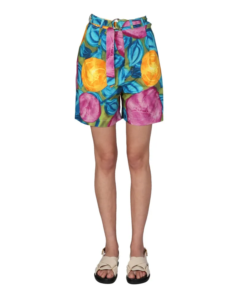 Marni Multicolor Print Cotton Bermuda — Multicolor Multicolor