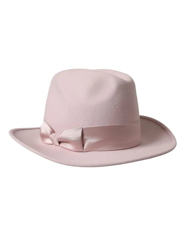 Dolce & Gabbana Pink Rabbit Fedora Trilby Women Hat Silk Pink