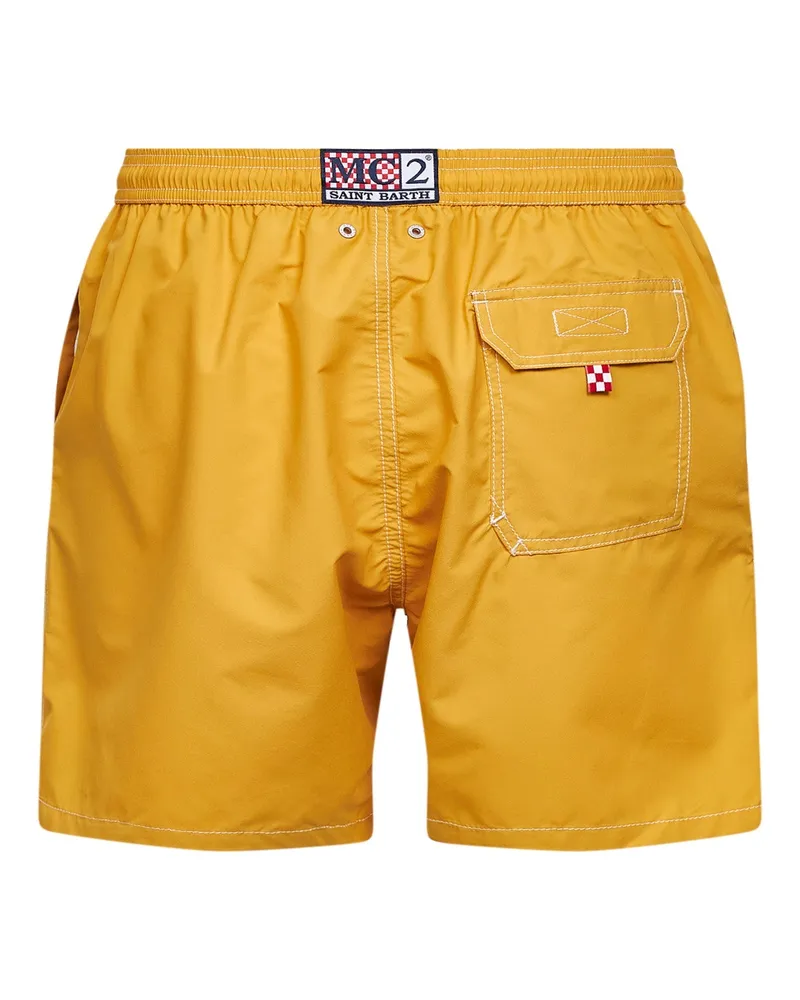 MC2 Saint Barth Men Swim Shorts Patmos Yellow Polyester Beachwear Sea Clothing Yellow