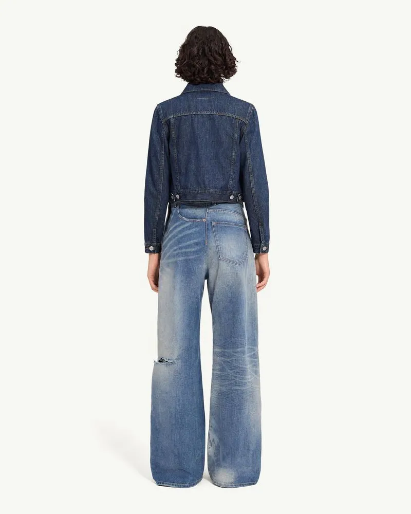 Maison Margiela Distressed Denim Jacket — Blue Blue