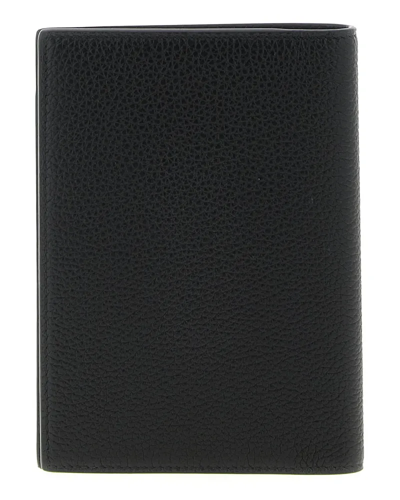Tom Ford Hammered Leather Passport Holder — Black Black