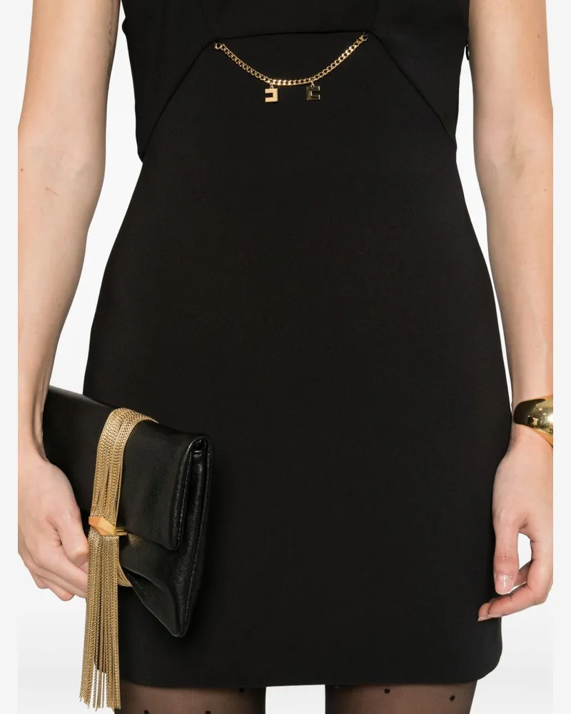Elisabetta Franchi Chain-Detail Mini Dress — Black Black