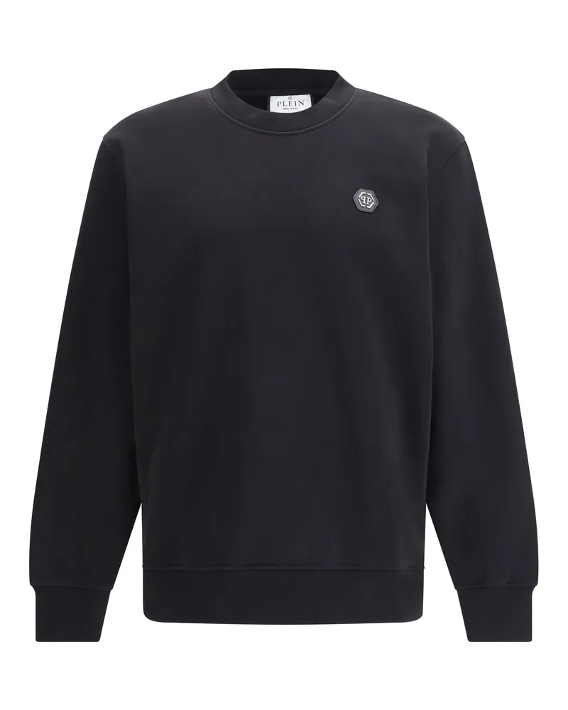 Philipp Plein Men's Crewneck Sweatshirt Black Cotton Sweatshirts Sweater Black