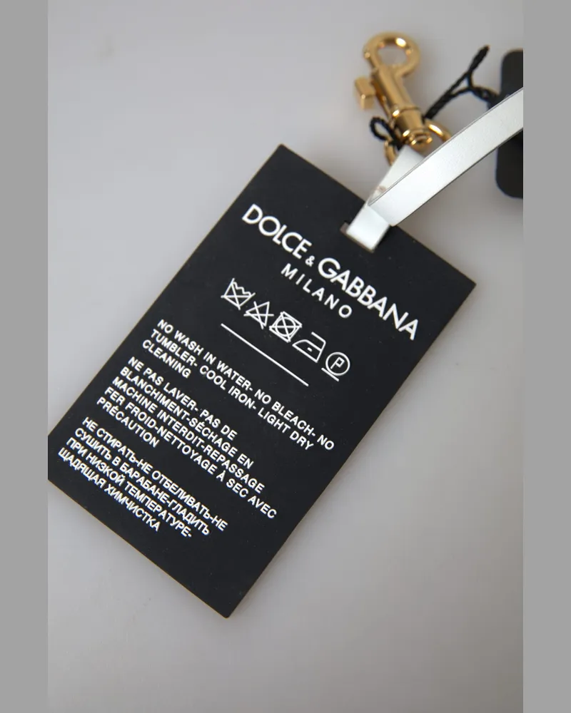 Dolce & Gabbana Women's Black Silicone Dg Logo Gold Brass Keychain Accessory Black
