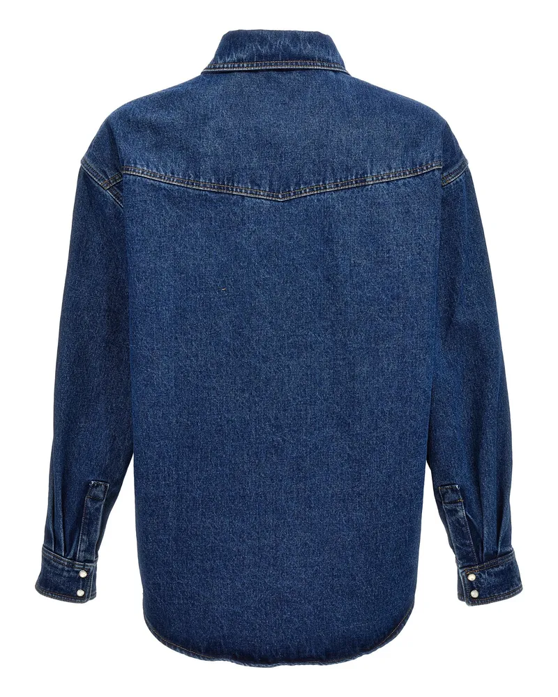 Palm Angels Men Blue Polyester Denim Jacket Clothing Blue