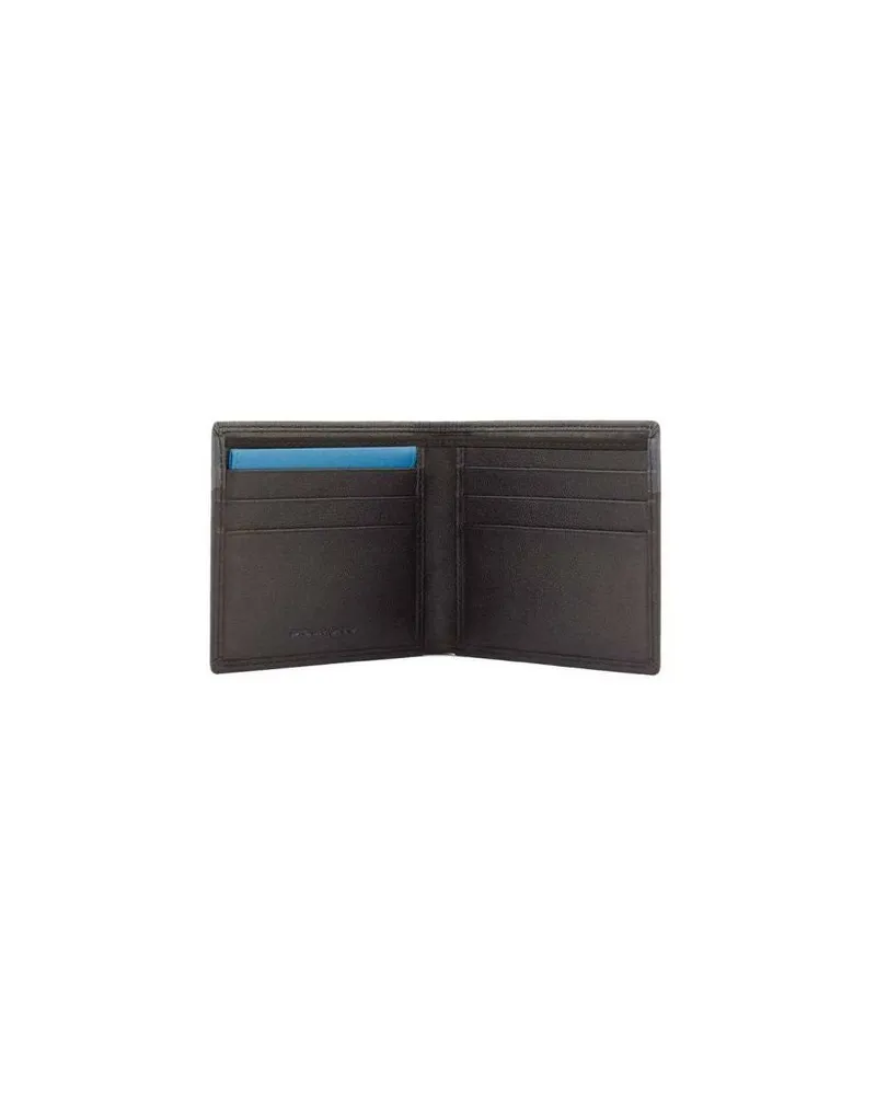 Piquadro Men's Grey Black Leather Bags Wallet Gray