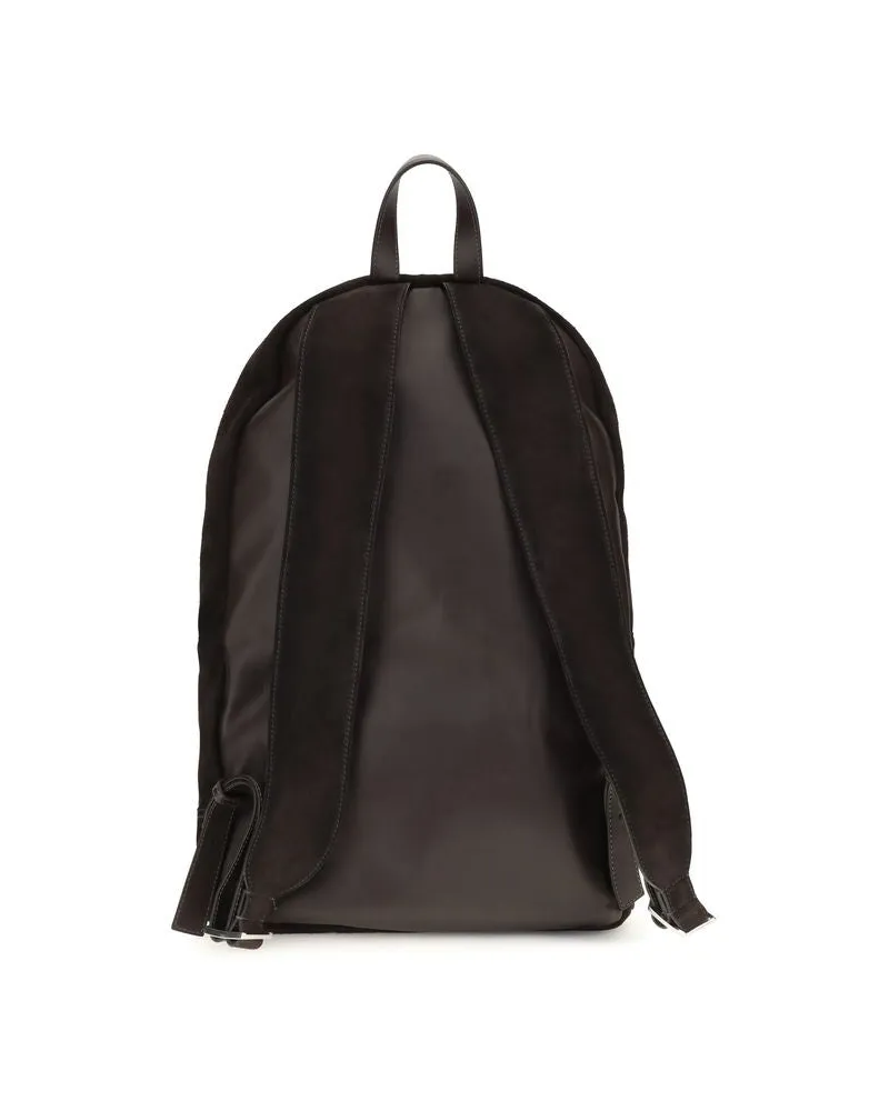 Santoni Men's Brown Calf Leather Bos Taurus Backpack Brown