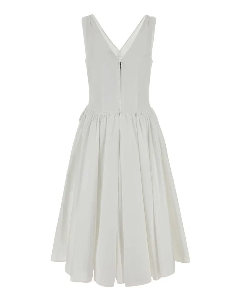 Prada Women's White Poplin Dress Bianco Abiti White