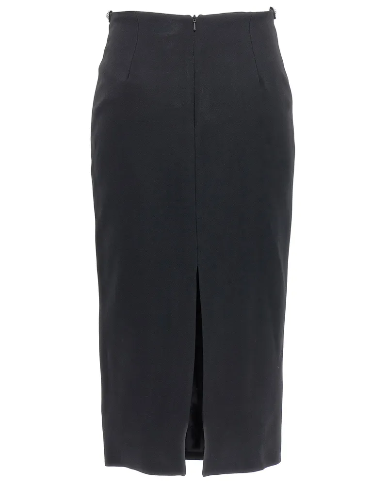 David Koma Circle Embroidery Jewel-Appliqué Skirt — Black Black