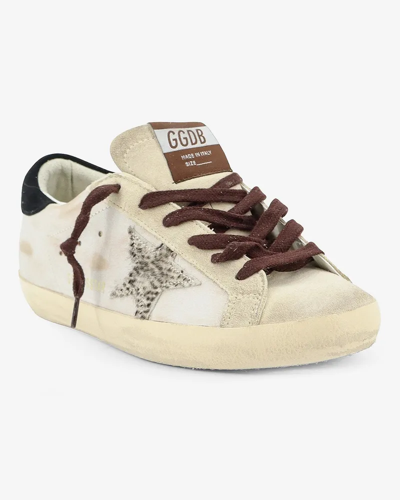 Golden Goose Women's Sneakers Super-Star Suede Grey Trainers Beige