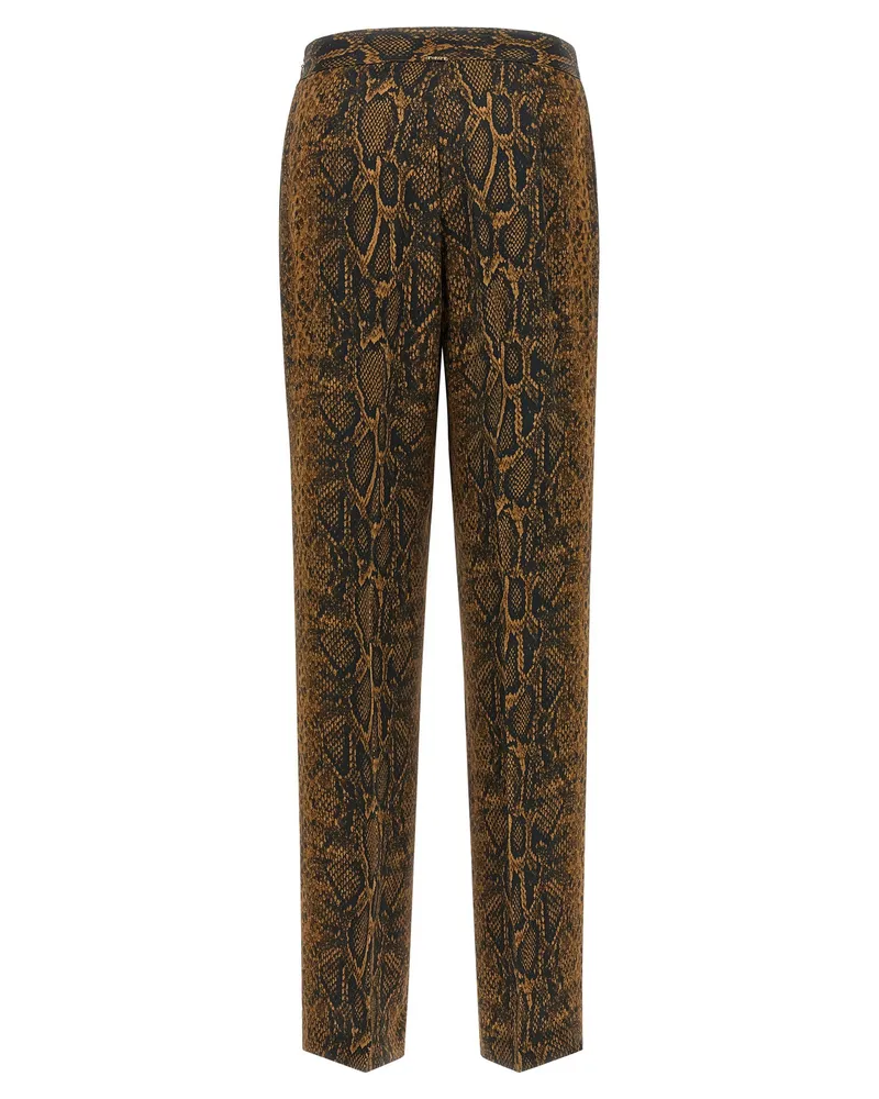 Twin-Set Python Print Trousers — Camel Camel