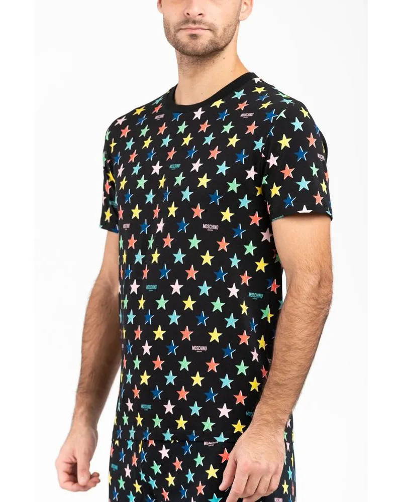 Moschino Men Black Cotton T-Shirt Black