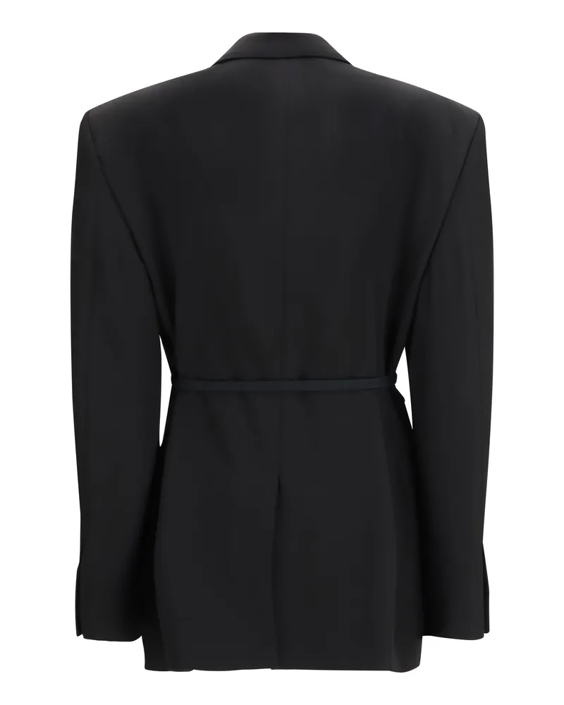 Balenciaga Women's Barathea Wool Tailored Jacket Black Black
