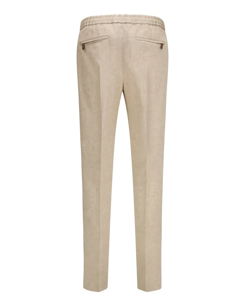 PT TORINO Linen Trousers — Beige Beige