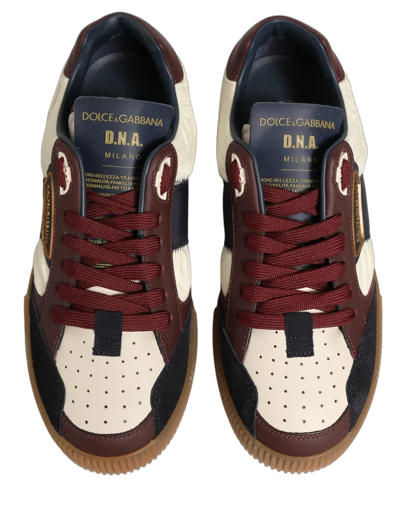 Dolce & Gabbana Multicolor Leather Miami Low Top Men Sneakers Shoes Cotton Nylon Viscose Calf Multicolor
