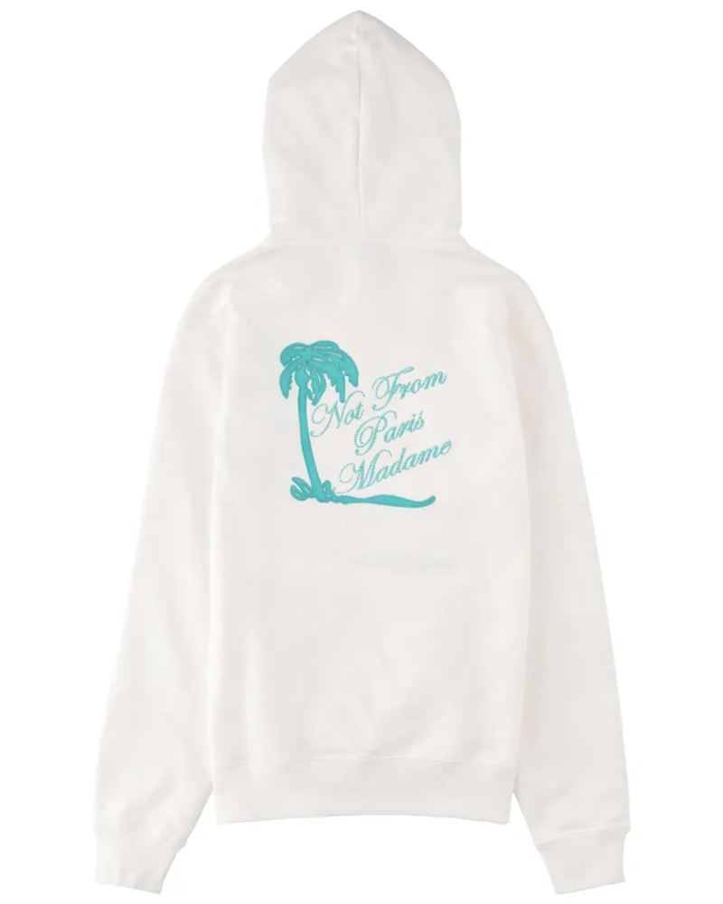 Drôle de Monsieur Slogan Palm Print Sweatshirt — White White