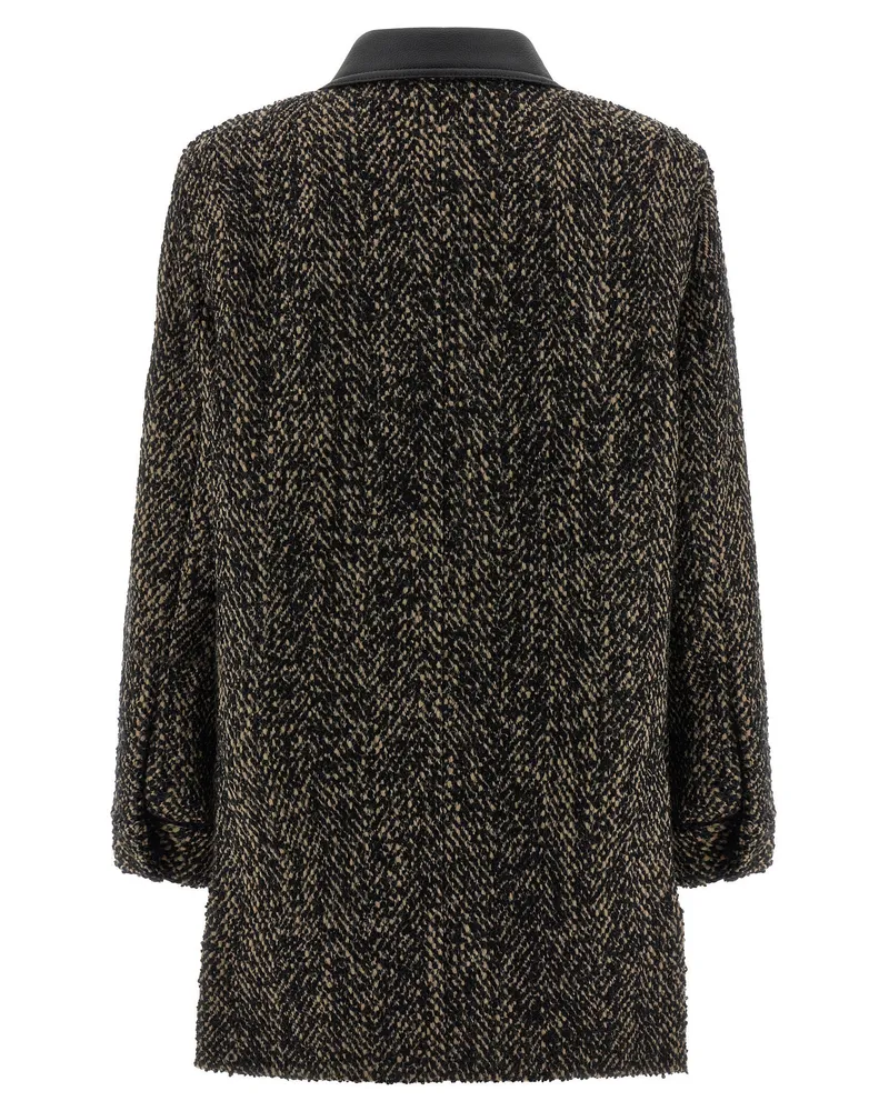 Max Mara Saharan Wool Tweed Jacket — Black Black