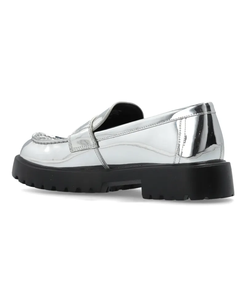 Tory Burch Women's Mirrored Metallic Classic Logo Lug Loafers Silver Shoes > Flats Silver