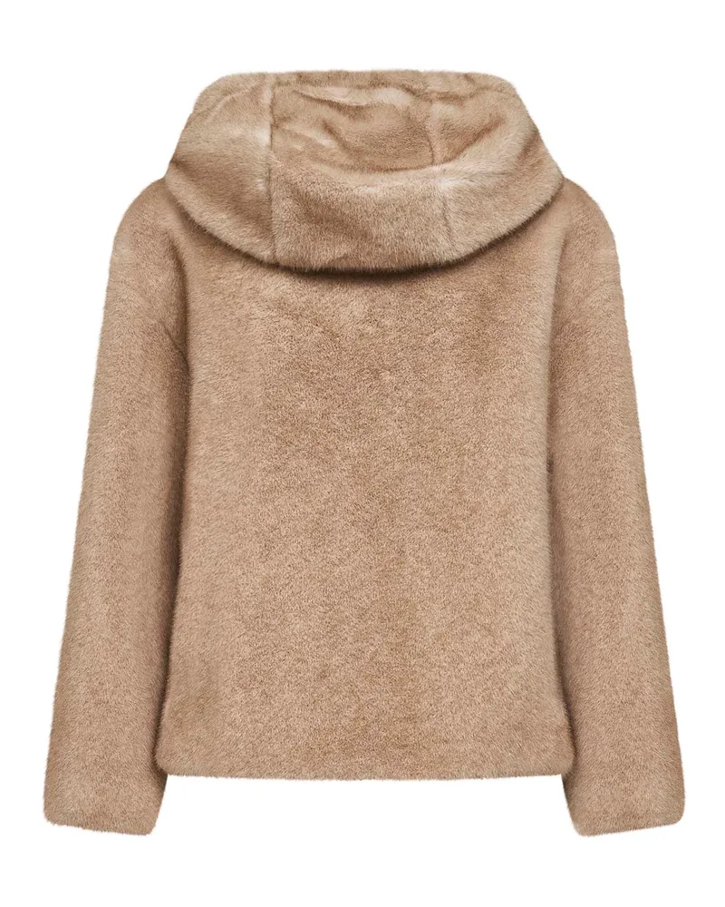 Herno Mink-Effect Faux Fur Jacket — Beige Beige