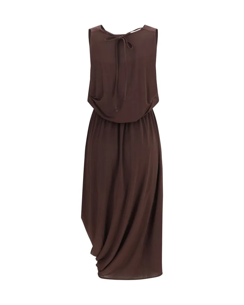 Christophe Lemaire Women's Brown Viscose Casual Dress Brown